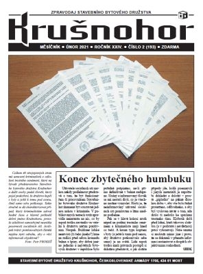 titulní strana zpravodaje Krušnohor z února 2021